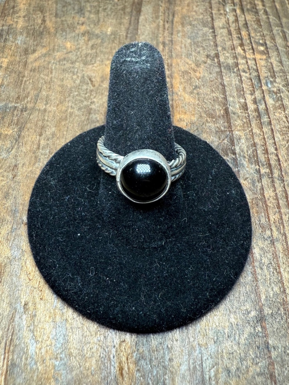Sterling Silver Black Onyx Cabochon Ring